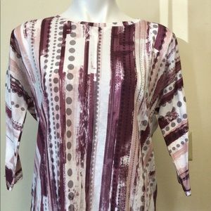 Christopher &Banks 3/4 sleeve printed top